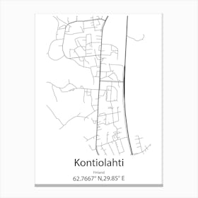 Kontiolahti,Finland Minimalist Map Canvas Print