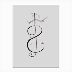 original handdrawn Violin in musical notes by DollyJ Canvas Print