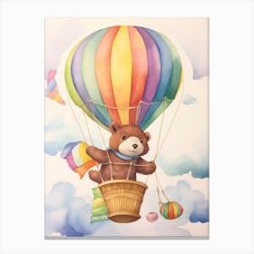Baby Otter 1 In A Hot Air Balloon Canvas Print