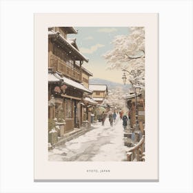 Vintage Winter Poster Kyoto Japan 1 Canvas Print
