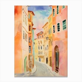 Florence, Italy Watercolour Streets 3 Canvas Print