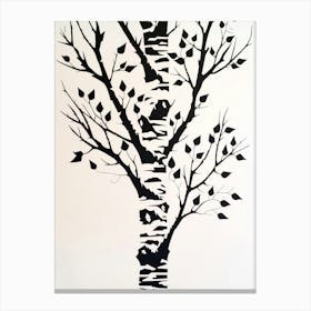 Birch Tree Simple Geometric Nature Stencil 2 Canvas Print