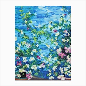 Petunia Floral Print Bright Painting Flower Canvas Print