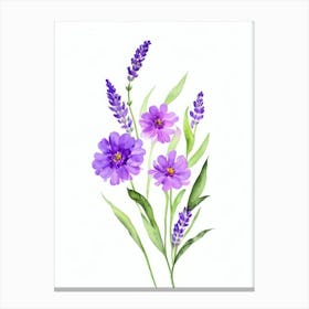 Lavender Watercolour Flower Canvas Print