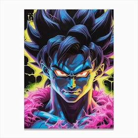 Goku Dragon Ball Z Neon Iridescent (3) Canvas Print