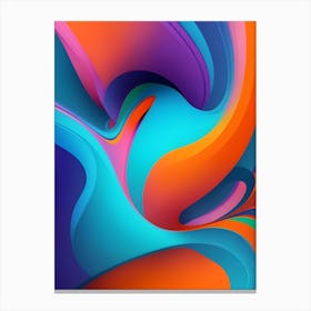 Abstract Colorful Waves Vertical Composition 88 Canvas Print