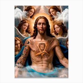 Jesus With Angels 1 Canvas Print
