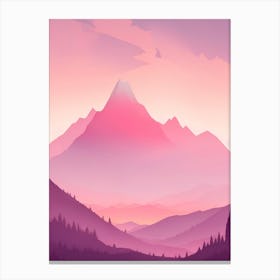 Misty Mountains Vertical Background In Pink Tone 28 Canvas Print
