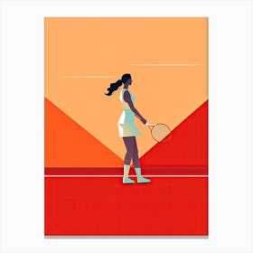 Tennis Player With Racket Canvas Print