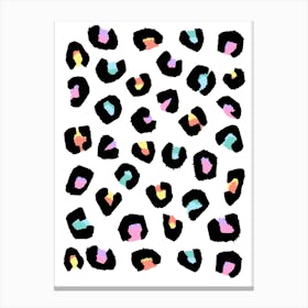 Leopard Print Spots Rainbow Abstract Canvas Print
