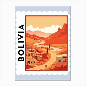 Bolivia Travel Stamp Poster Canvas Print