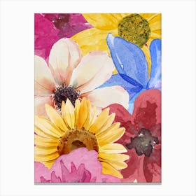 Watercolor Flowers Canvas Print