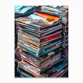 Stack Of Magazines Canvas Print