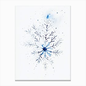 Nature, Snowflakes, Minimalist Watercolour 3 Canvas Print