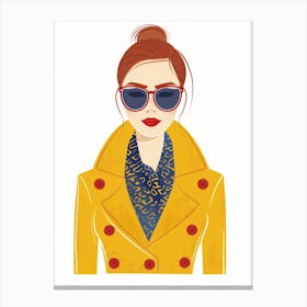 Woman In A Yellow Coat Canvas Print