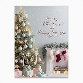 Merry Christmas And Happy New Year 3 Canvas Print