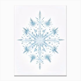 Symmetry, Snowflakes, Pencil Illustration 1 Canvas Print