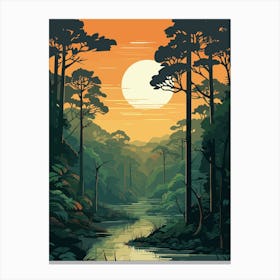 Sunset In The Jungle Canvas Print