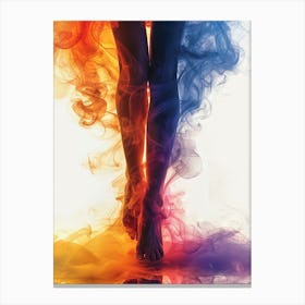 Silhouette Of A Woman In Smoke Canvas Print