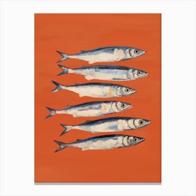 Sardines In Burnt Orange Canvas Print