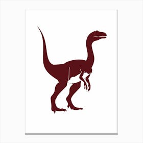 Maroon Dinosaur Silhouette 1 Canvas Print