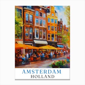 Netherlands Amsterdam, travel poster, wall art print, Amsterdam painting,103 Canvas Print