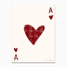 Ace of Hearts Card Print Canvas Print