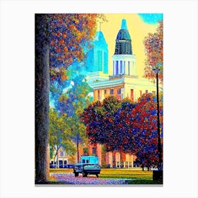 Tallahassee, City Us  Pointillism Canvas Print