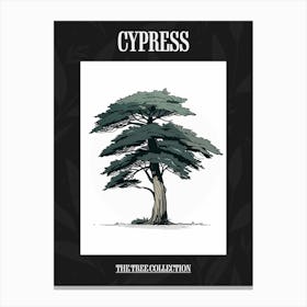 Cypress Tree Pixel Illustration 2 Poster Canvas Print