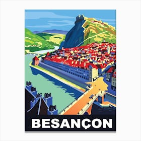 Besancon, Aerial View, France Canvas Print