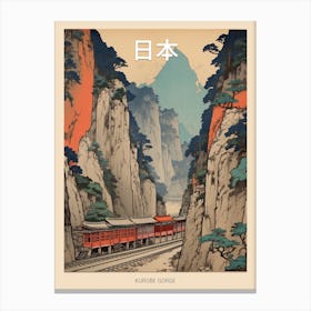 Kurobe Gorge, Japan Vintage Travel Art 3 Poster Canvas Print