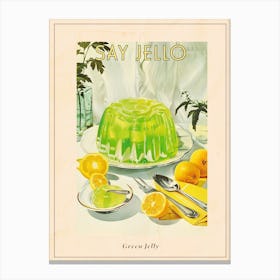 Vibrant Green Jelly Vintage Retro Illustration 1 Poster 1 Canvas Print