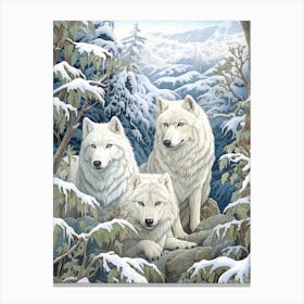 Wolf Pack Scenery 8 Canvas Print