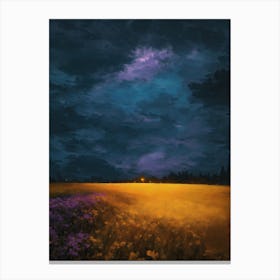 Night In The Field Canvas Print