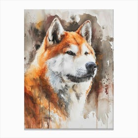 Akita Watercolor Painting 4 Canvas Print