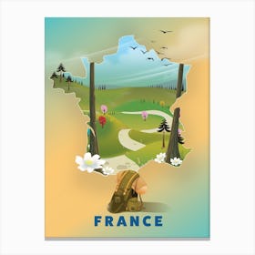 Map Of France Canvas Print