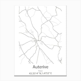 Auterive,France Minimalist Map Canvas Print