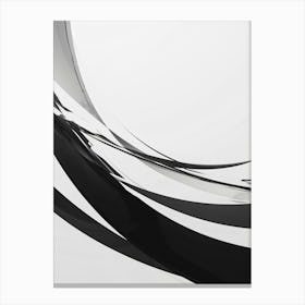 Abstract Black And White Curved Lines Canvas Print