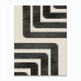 Abstract Minimalist Art in Black and Beige 1 Canvas Print
