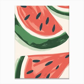 Watermelon Close Up Illustration 6 Canvas Print