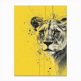 Yellow Mountain Lion 1 Canvas Print