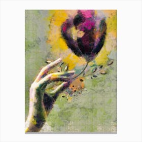 Hand Hold Flowers 2 Canvas Print