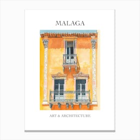 Malaga Travel And Architecture Poster 3 Canvas Print