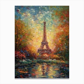 Eiffel Tower Paris France Monet Style 28 Canvas Print