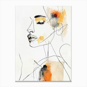 Watercolor Portrait Of A Woman 3 Canvas Print