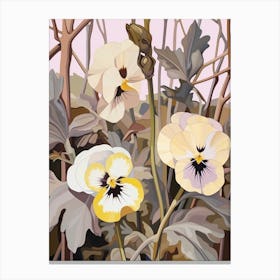 Wild Pansy 3 Flower Painting Canvas Print