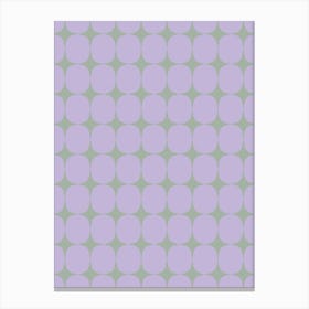 Mid Century Modern Vintage Stars and Shapes in Lavender Lilac Purple Canvas Print