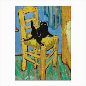 Cat On A Chair Canvas Print