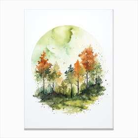 Watercolour Of Sherwood Forest   England 1 Canvas Print