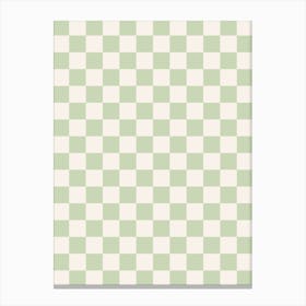 Checkerboard Pastel Green Canvas Print